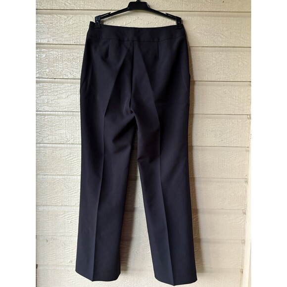 Elie Tahari women Crepe Button Straight Leg Trouser Pant sz 6 Black 31" ins $295 - Picture 6 of 10